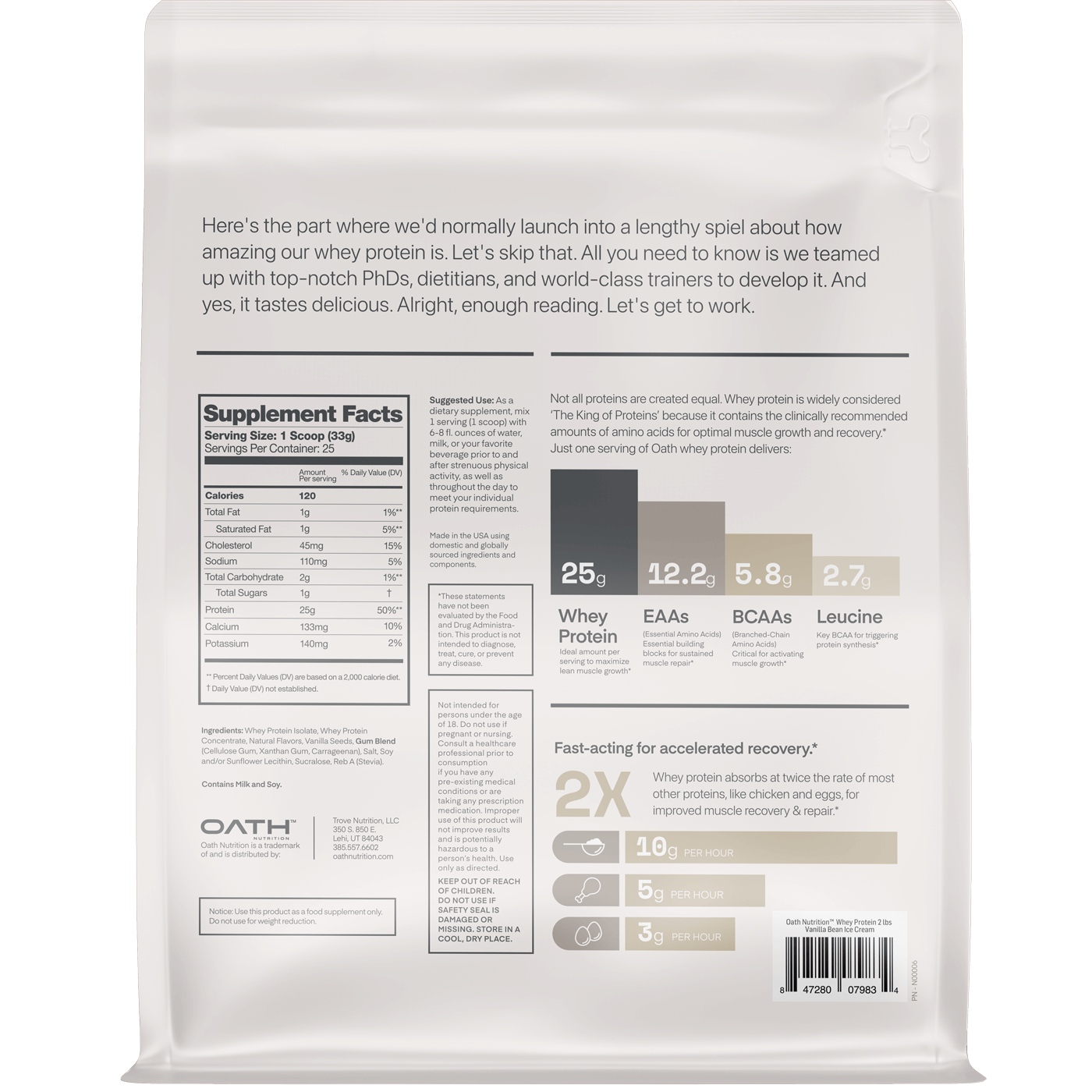 Oath Nutrition  Whey Protein - 25 Servings